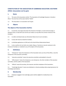 Constitution Of The Association Of Cambridge Educators