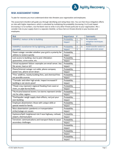 Risk Assessment Form - Agility Recovery Solutions
