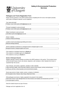 Example Pathogens and toxins registration form