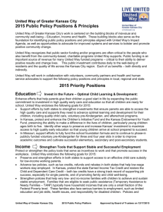 United Way of Greater Kansas City 2015 Public Policy Positions