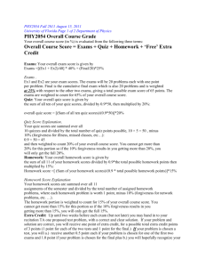PHY2054 Overall Grade Formula - Physics