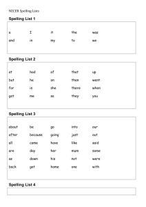 Essential Spelling Lists - levels 1