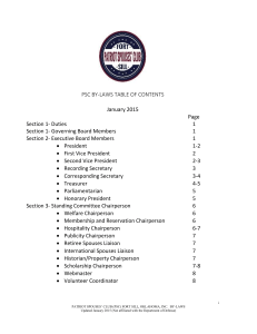 PSC By-Laws Table of COntents