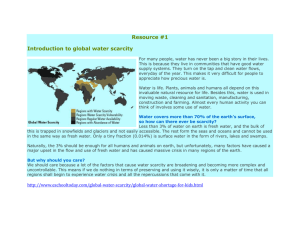 Resource #1 Introduction to global water scarcity