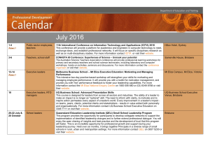 Professional Development Calendar of Events