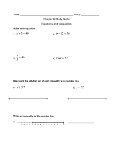 Chapter 8 Study Guide - Equations and Inequalities
