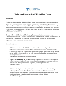 The Forensic Human Services (FHS) Certificate Program