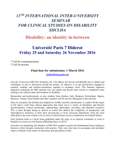 SIICLHA Disability: an identity in-between Université Paris 7 Diderot