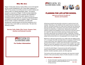 PLANNING FOR LIFE AFTER SCHOOL Agencies and