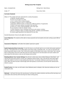 Writing Lesson Plan Template