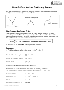Finding the Stationary Point