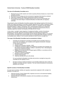 EHSE Biosafety Committee Terms of Reference
