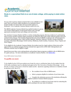 Academic Common Market - The University of Southern Mississippi