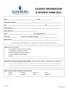 Student Information and Interest Form