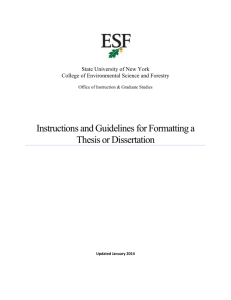1. Requirements and Guidelines for Completing Graduate Theses