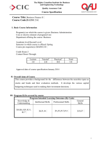 COURSE TITLE (COURSE CODE) - Canadian International College