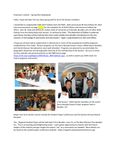 Chairman`s Article – Spring 2012 Newsletter Hello, I hope the New