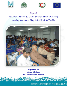 Program Review & Union Council Micro Planning sharing