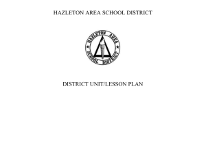 Unit Plan - Hazleton Area School District