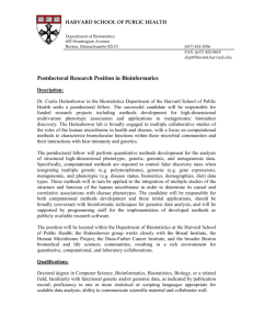 Postdoctoral Research Position in Bioinformatics
