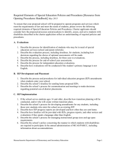 Required Elements of Special Education Policies and Procedures
