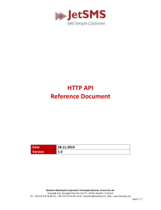 HTTP API Reference Document Date 28.11.2014 Version 1.0 Table