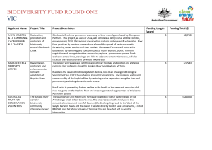 Biodiversity Fund Round One - Department of the Environment