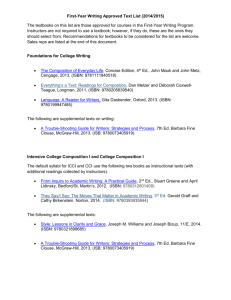 FCW Approved Texts - Rowan First-Year Writing Program