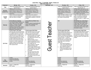 Lesson Plans - 7th Grade Math - Regular - Periods 1 and 5