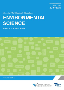 VCE Environmental Science Units 1 and 2