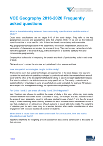 VCE Geography 2016-2020 Frequently asked questions