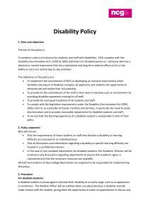 Disability Policy - New College Group