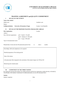 training agreement and quality commitment