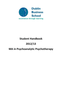 MA in Psychoanalytic Psychotherapy