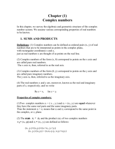 Chapter (1) Complex numbers