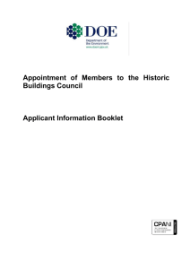 Appointment of Members to the Historic Buildings Council