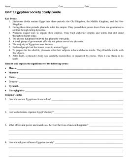 Engineering an Empire: Egypt, Video Worksheet