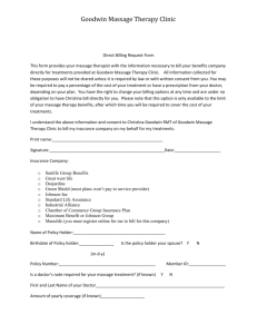 Direct billing Consent form - Goodwin Massage Therapy Clinic