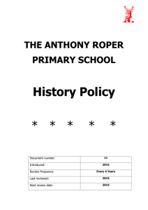 11 History policy 2015 - Anthony Roper Primary School