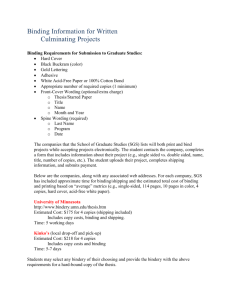 Culminating Project Binding Information