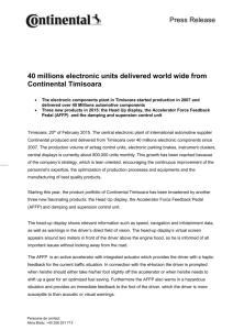 40 millions electronic units delivered world wide from Continental