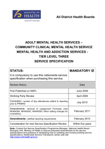 adult mental health services - Nationwide Service Framework Library