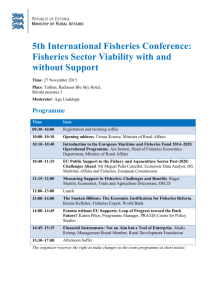 Programme of the 5th International Fisheries Conference: Fisheries