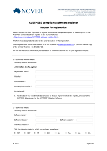 registration form - National Centre for Vocational Education Research