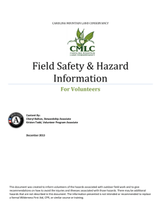 Field Safety & Hazard Information