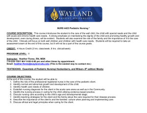 NURS 4423 Pediatric Nursing - Wayland Baptist University