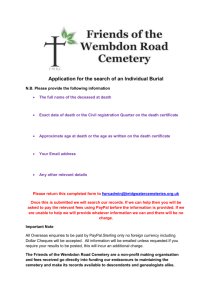 Application for the search of an Individual Burial