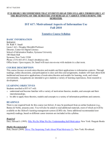 IST 617: Motivational Aspects of Information Use - Web