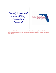 (FWA) Prevention Protocol - Central Florida Cares Health System