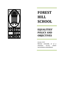 Equalities` Policy - Forest Hill School
